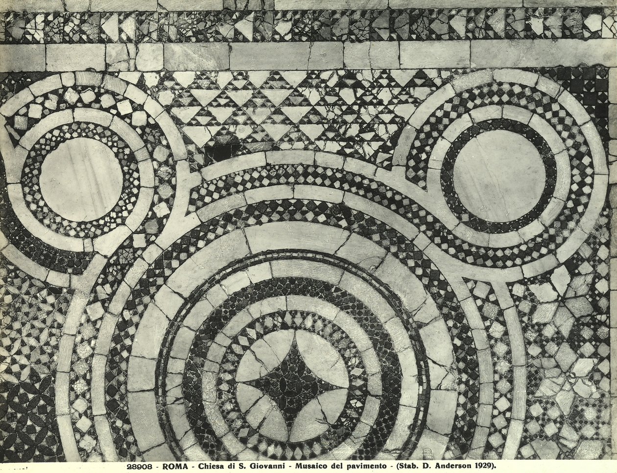 (detalle) del suelo cosmatesco de la Basílica de San Giovanni en Laterano, Roma (mosaico) de Italian School