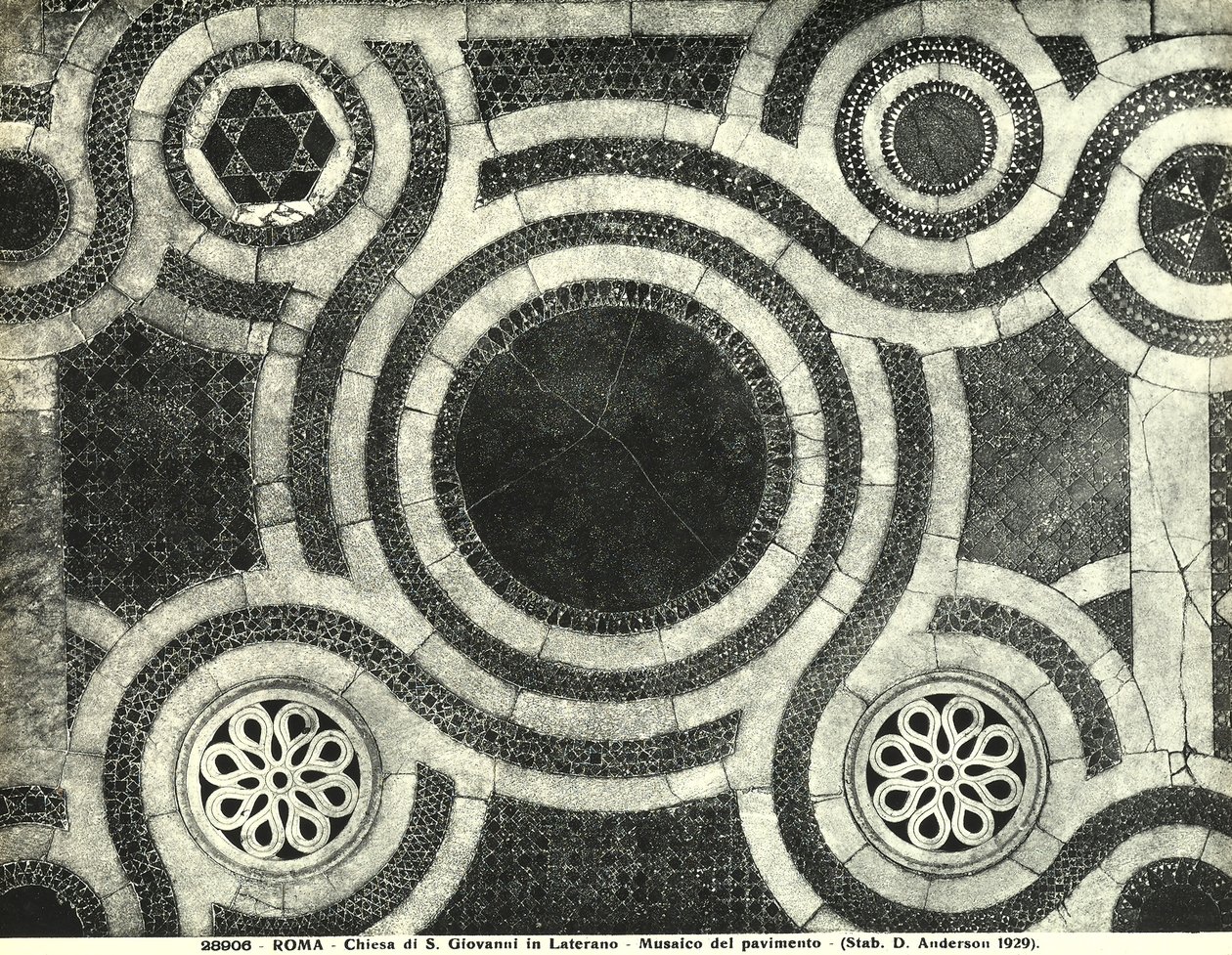 (detalle) El suelo cosmatesco de la Basílica de San Giovanni in Laterano, Roma de Italian School
