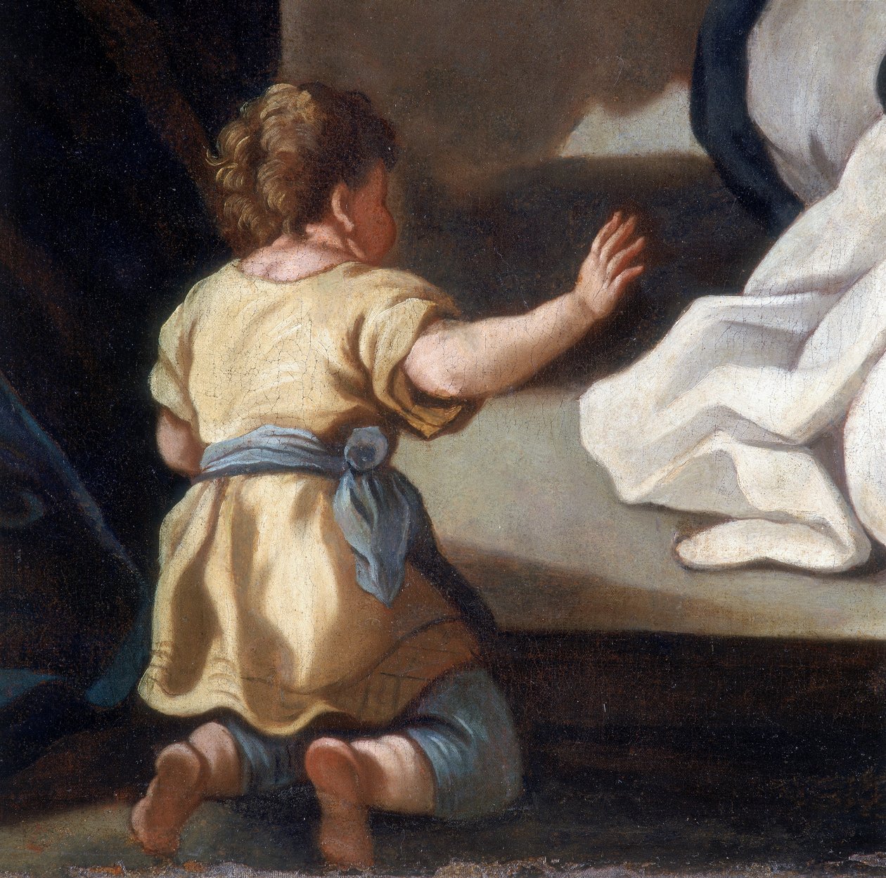 Detalle de la pintura que representa a la Madonna del Rosario con los santos Domingo y Catalina de Siena de Italian School