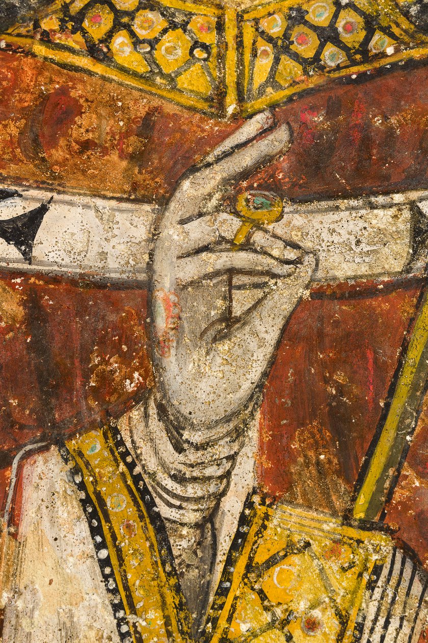 Detalle del tríptico que representa a San Cataldo, Cripta de la Catedral de Italian School