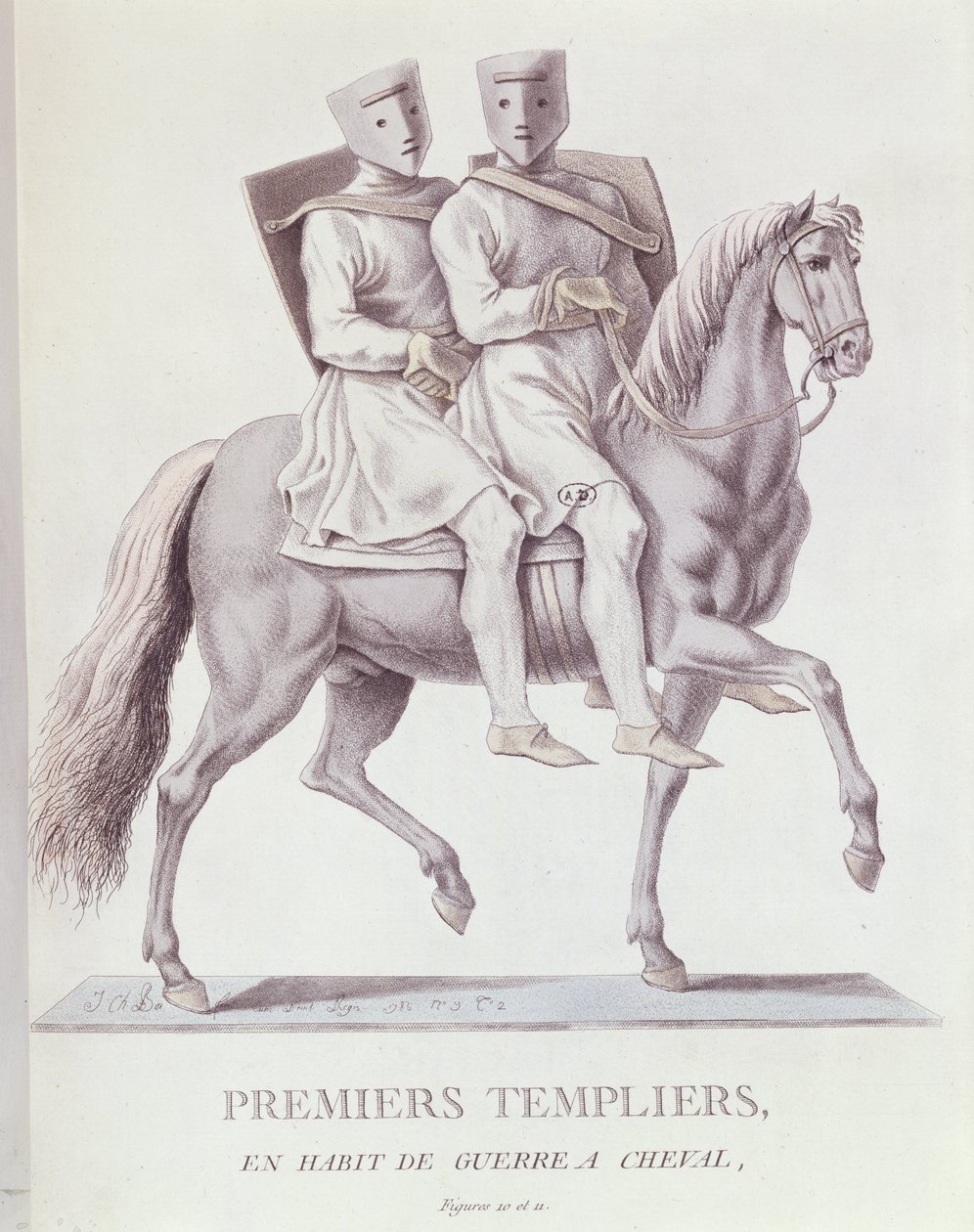 Primeros Caballeros Templarios Montados en Traje de Batalla, 1783 de Italian School