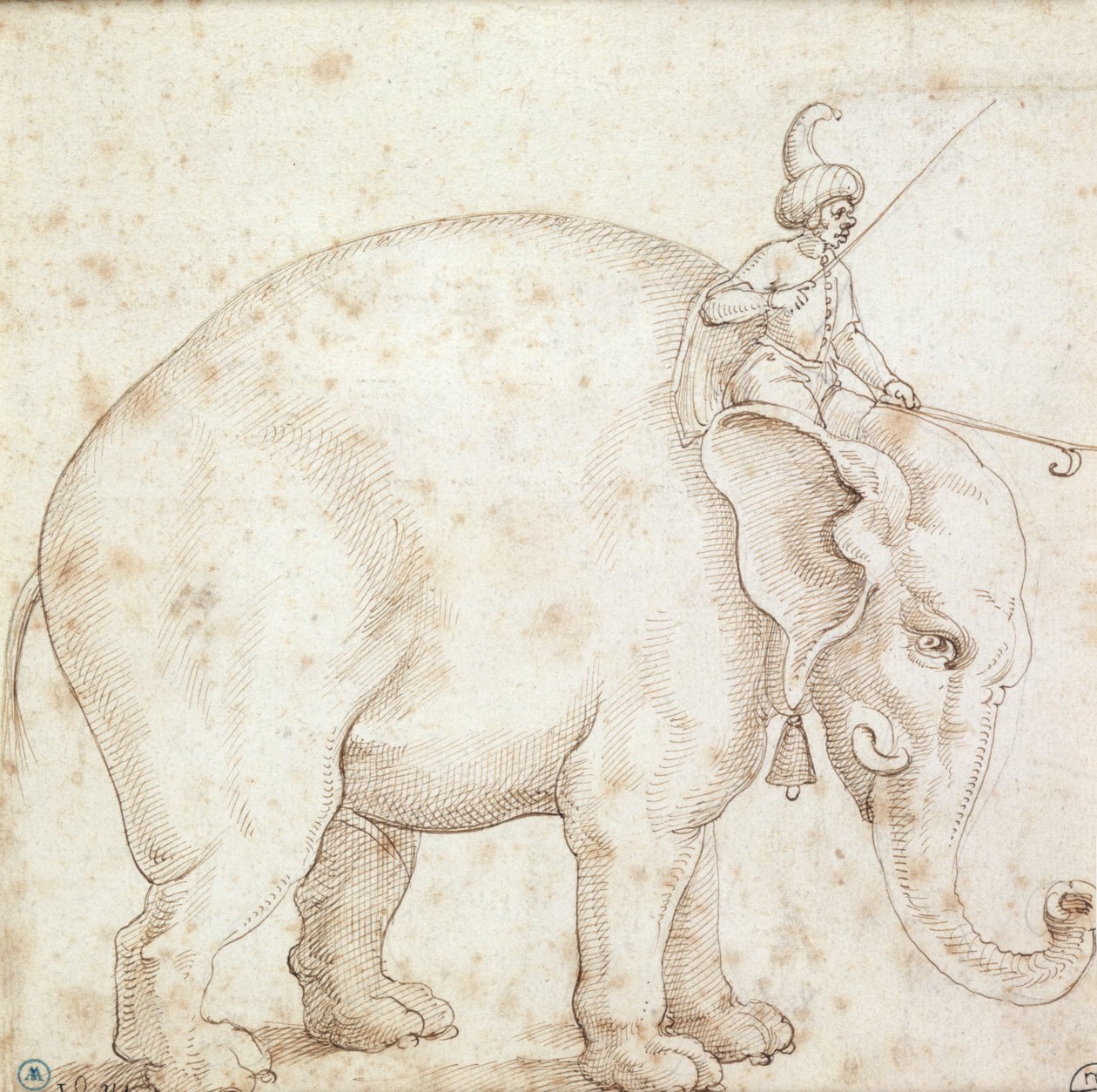 Elefante Hanno y su mahout de Italian School