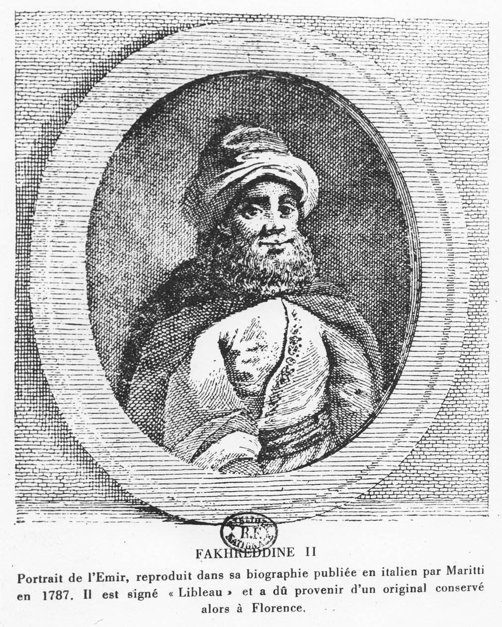 Emir Fakhr-al-Din II (grabado) de Italian School