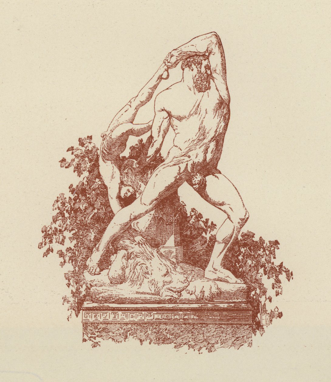 Hércules y Lica de Canova (litografía) de Italian School