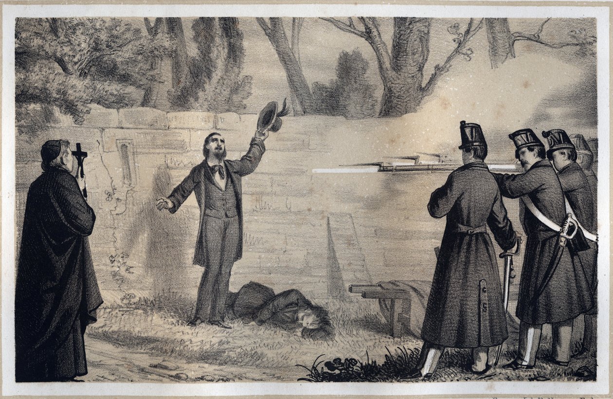 Ejecución de los hermanos Bandiera (patriotas italianos, Attilio y Emilio Bandiera) de Italian School