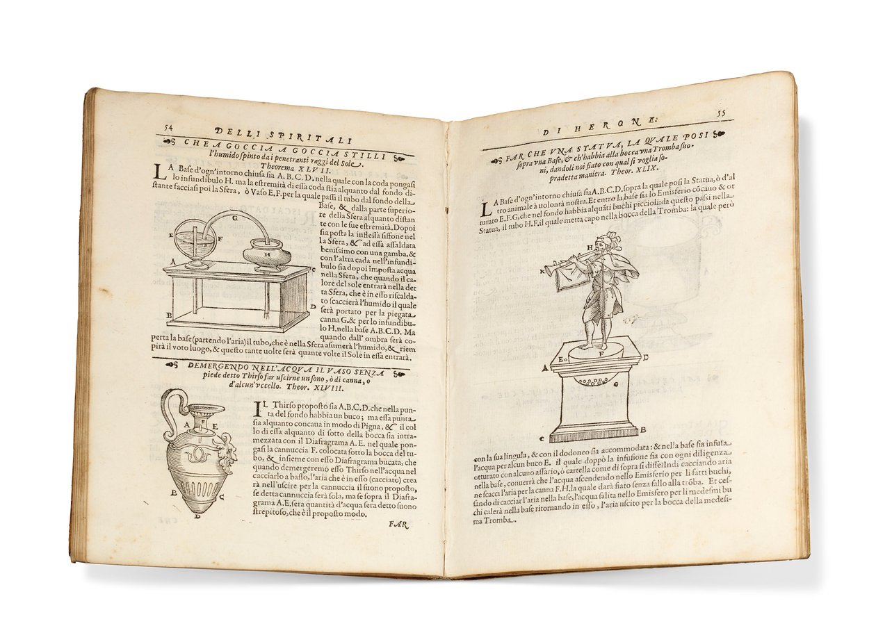 Primera edición de la traducción de Aleotti de los Neumáticos de Hero de Italian School