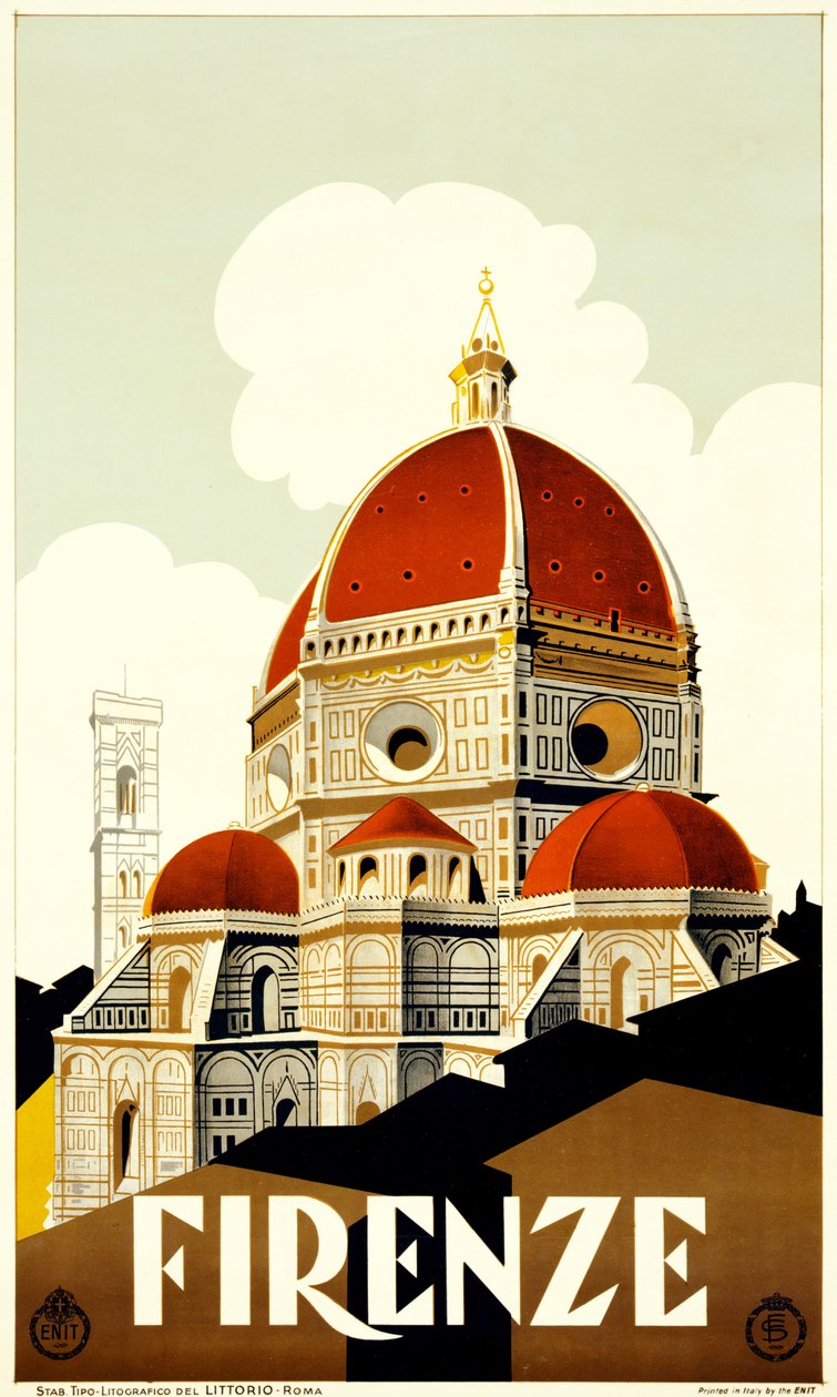 Cartel de viaje de Florencia, c.1930 (litografía) de Italian School