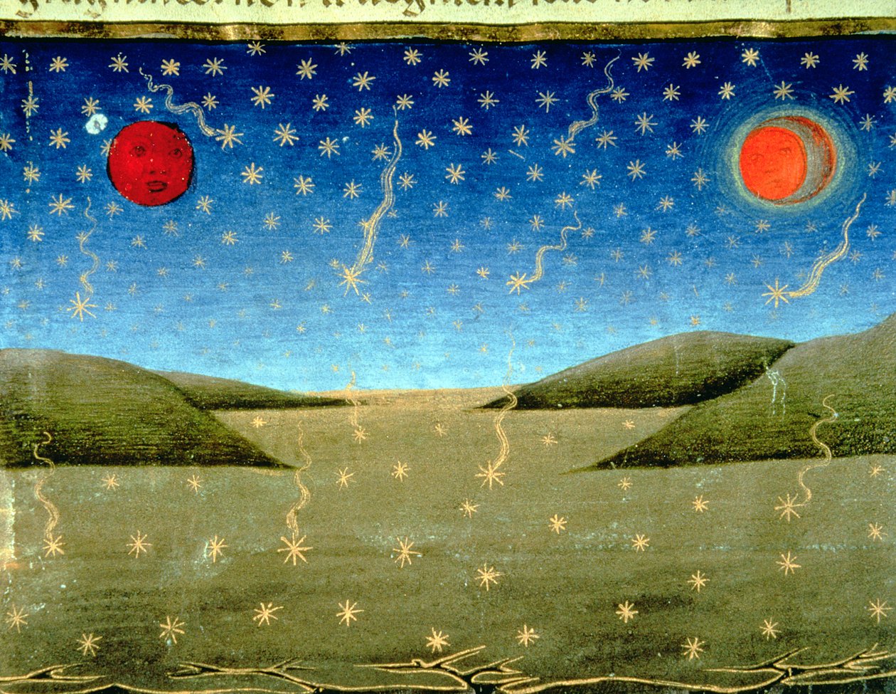 Fol.149va El Juicio Final: Las estrellas caen y todo se vuelve del revés (vitela) de Italian School