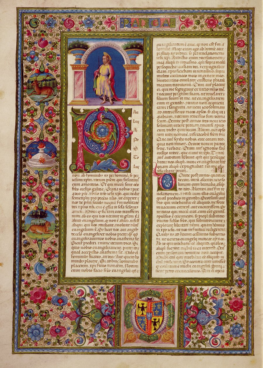 Fol.195v Carta de San Pablo a Cortina, de la Biblia de Borso d