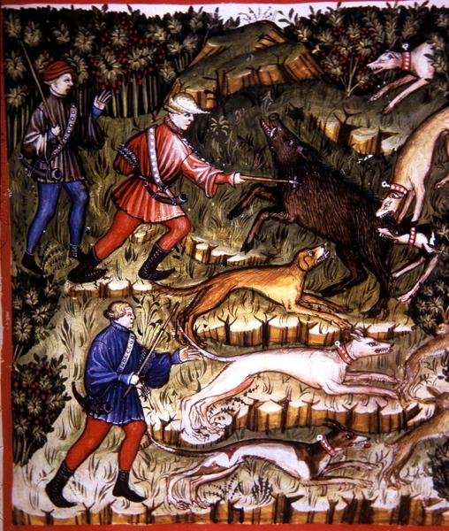 Fol.96r Caza de animales, ilustración de 