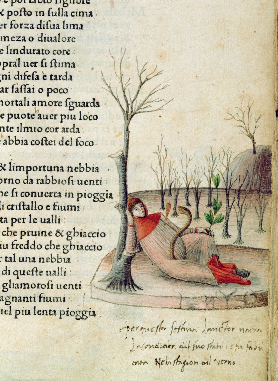 Fol. 52r de "Canzoniere e Trionfi" de Petrarca, c.1470 de Italian School