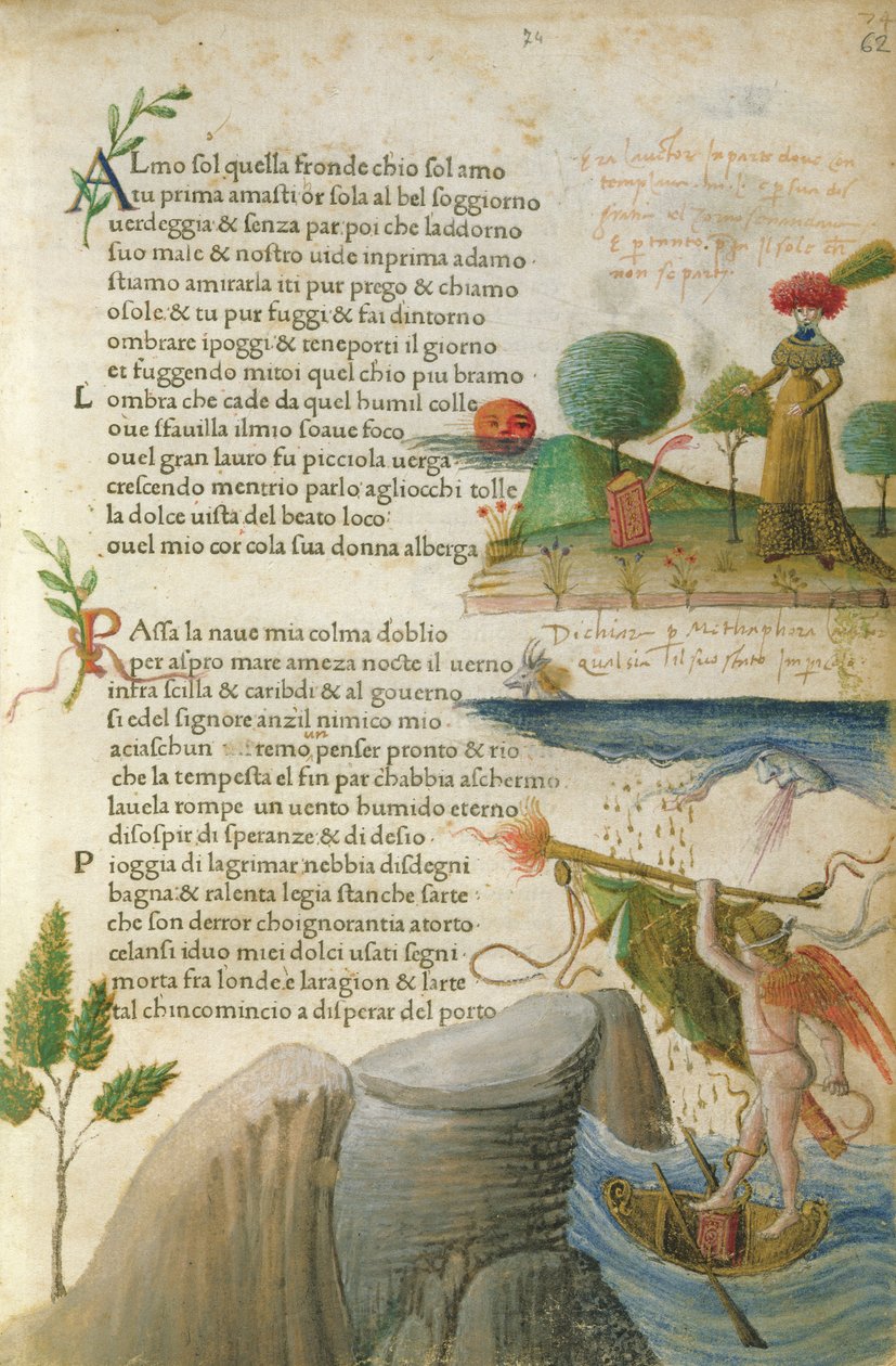 Fol. 62r, "Almo Sol, quella fronde ch