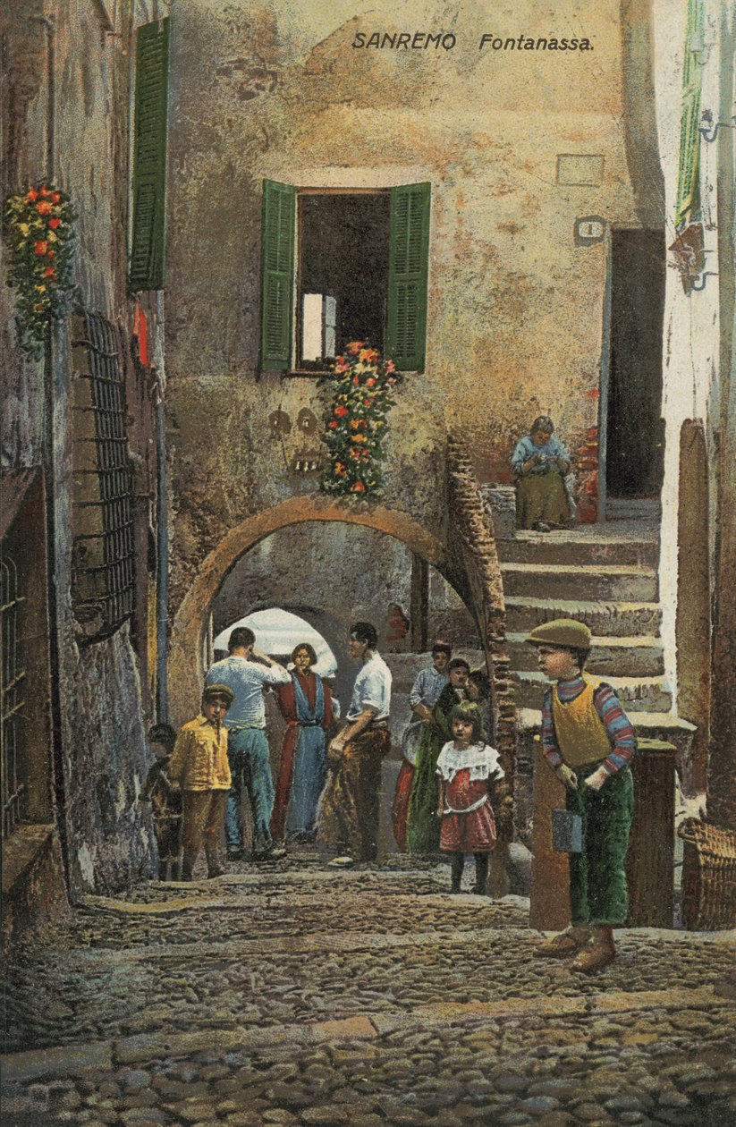 Fontanassa, San Remo, Italia (litografía en color) de Italian School