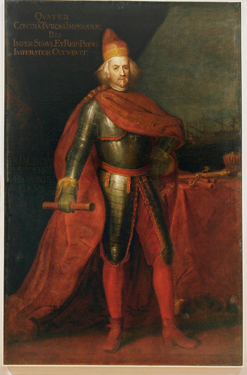 Francesco Morosini, Dux de Venecia, se distinguió en las guerras contra los turcos ... (pintura sobre lienzo) de Italian School