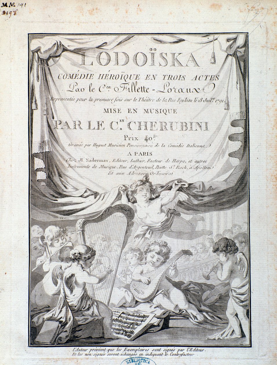 Portada de Lodoiska, ópera de Luigi Cherubini de Italian School