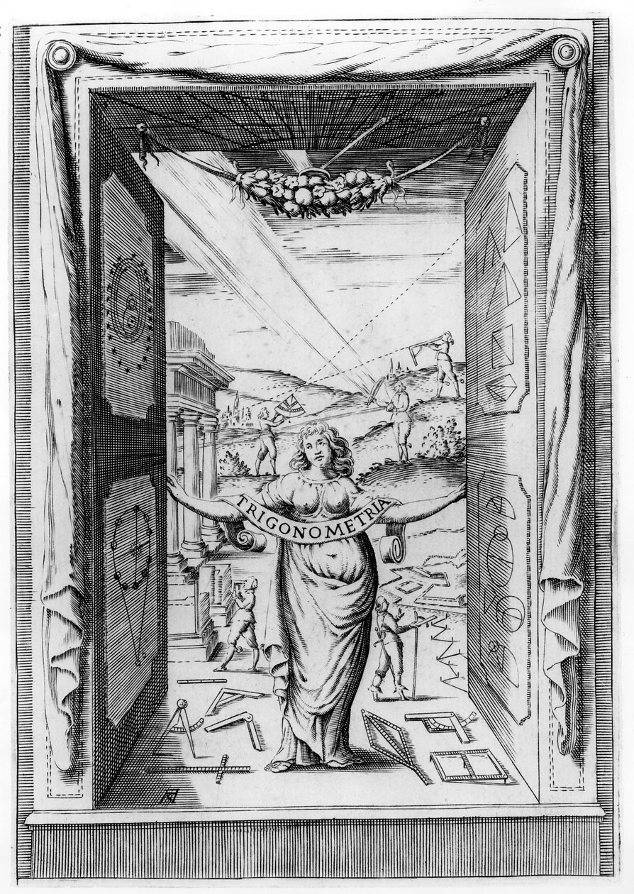 Frontispicio de Trigonometría por Bonaventura Cavalieri, 1643 de Italian School