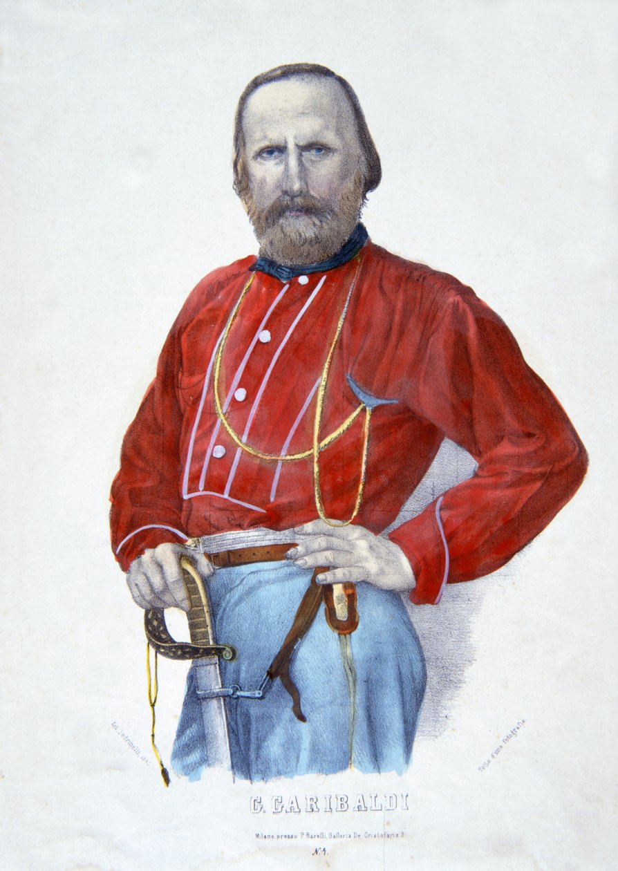Garibaldi, ilustración de La Historia de Italia de Italian School
