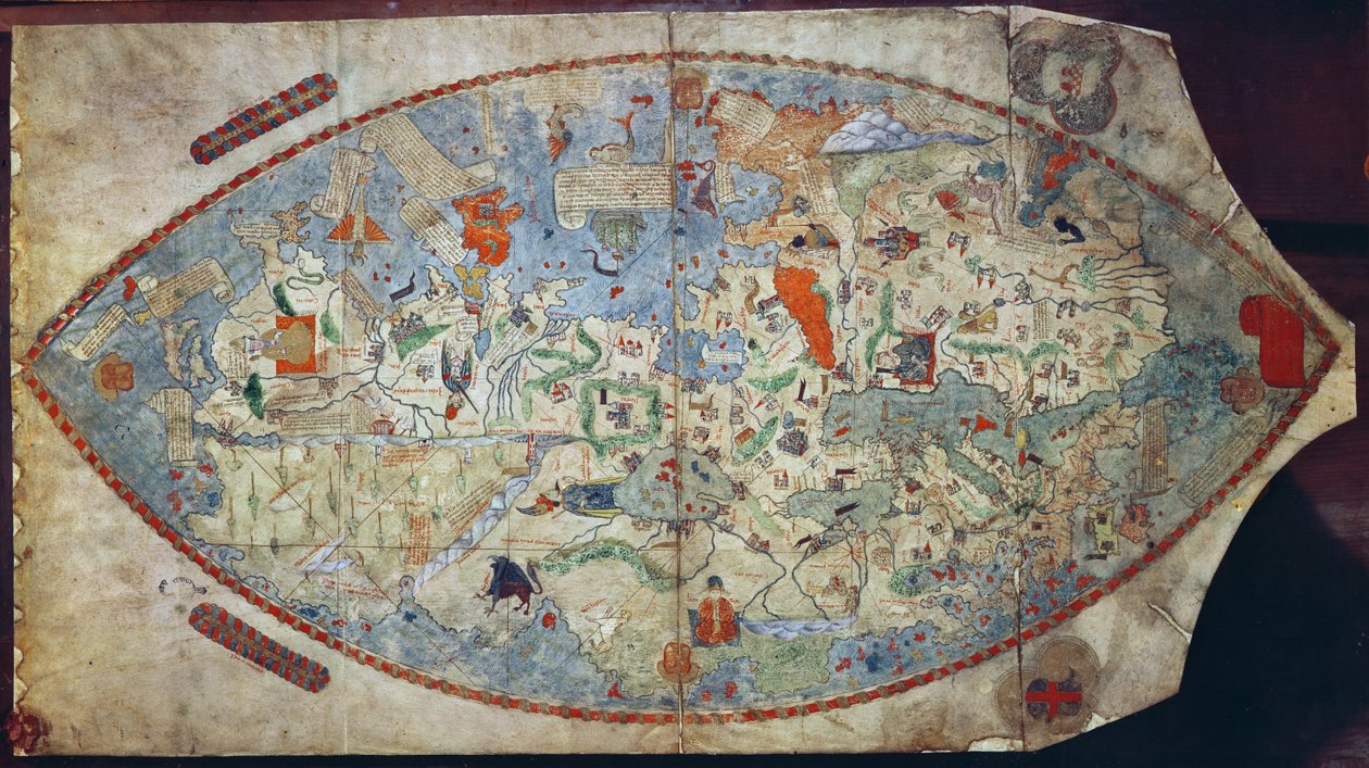 Mapamundi genovés, diseñado por Toscanelli (vitela) de Italian School