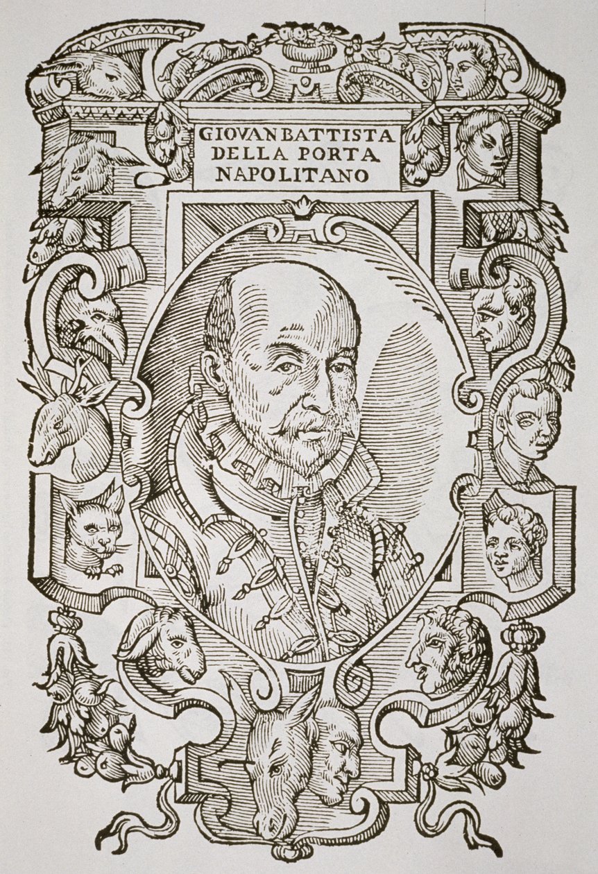 Giovanni Battista della Porta (1535-1615) de su libro, Delle Celeste Fisionomia, Padua 1616, ilustrado en Historia de la Magia, publicado a finales del siglo XIX de Italian School