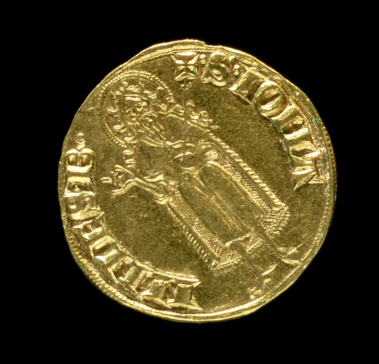 Florín de oro (reverso) que representa a San Juan Bautista, florentino, 1252 de Italian School