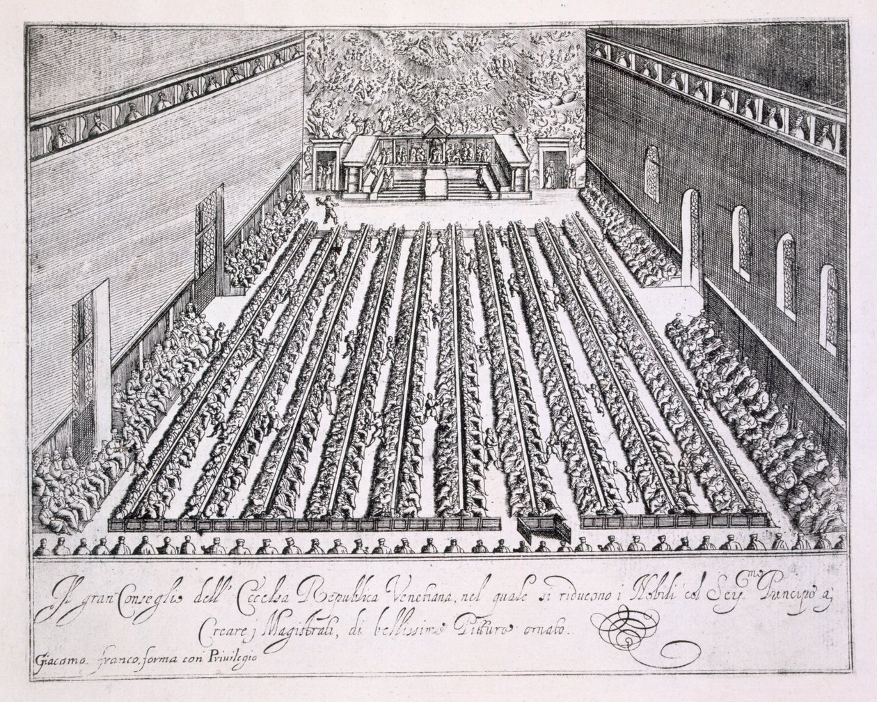 Gran Consejo de la República Veneciana en sesión, 1876 de Italian School