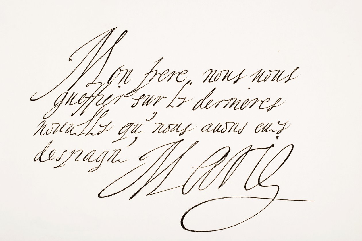 Caligrafía y firma de María de Médici de Italian School