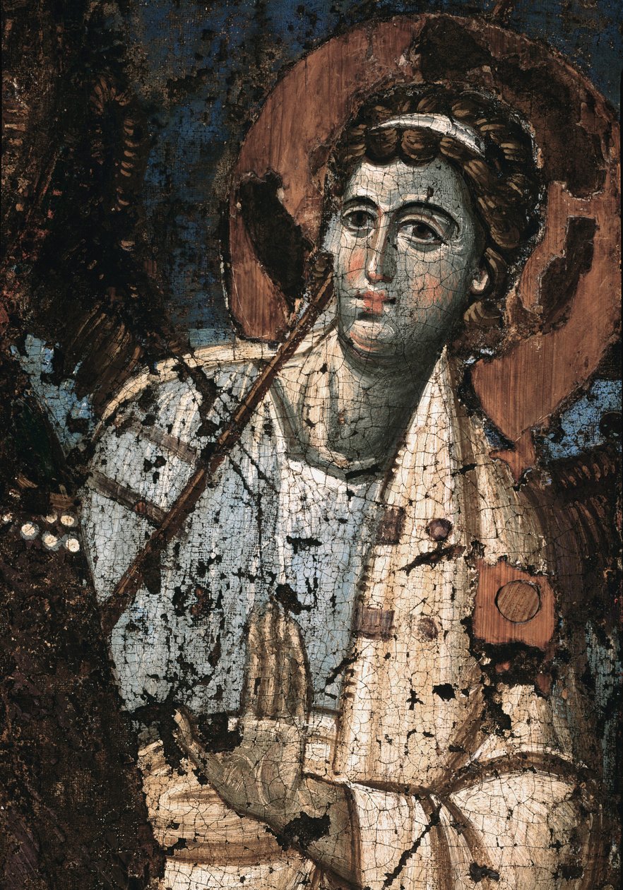 Icono de la Virgen de Clemencia o Madonna Theotokos (detalle) de Italian School