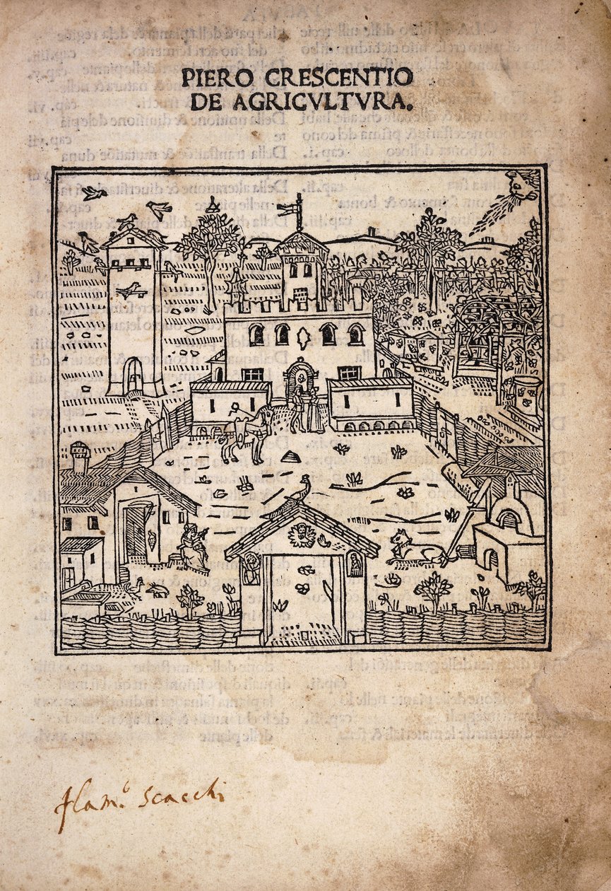 Portada ilustrada de "De Agricultura de Italian School