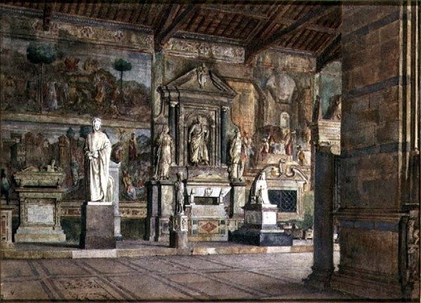 Interior del Campo Santo en Pisa, c.1845 de Italian School