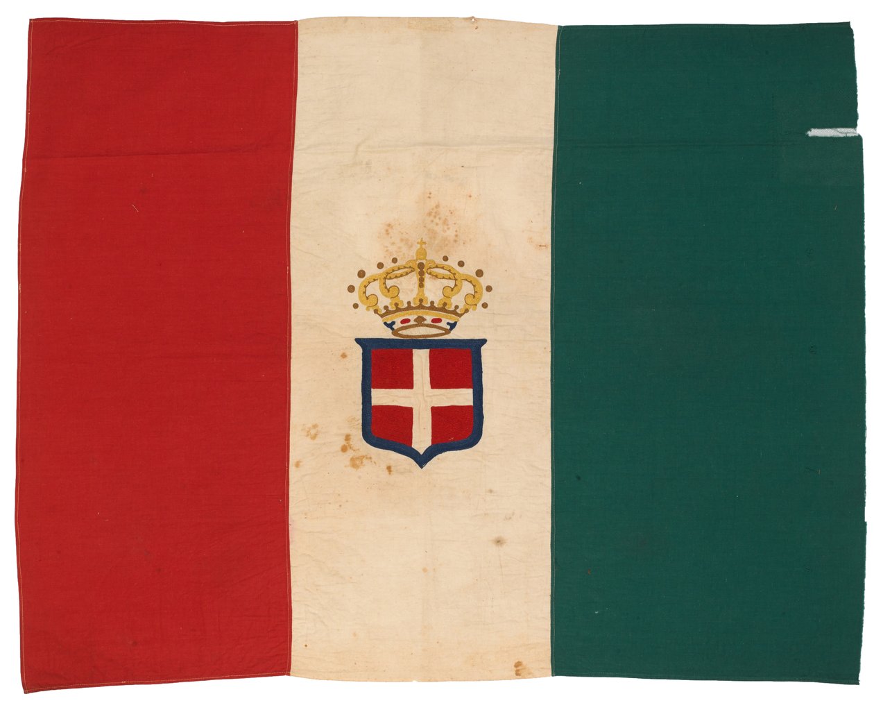 Bandera italiana capturada por los Rifles Africanos del Rey, en Gondar, Etiopía. de Italian School