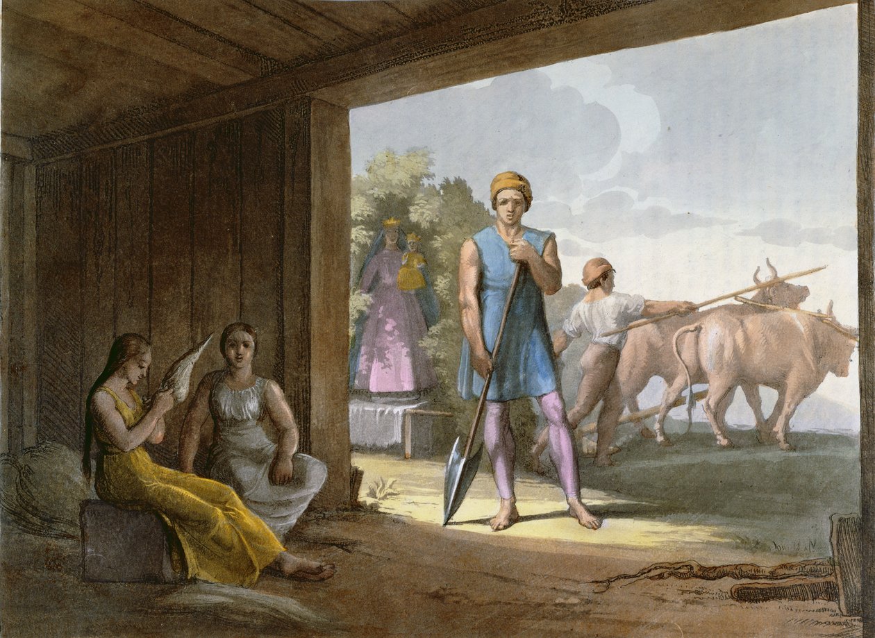 Indios jesuíticos (probablemente indios sudamericanos convertidos por los jesuitas) c.1820 de Italian School