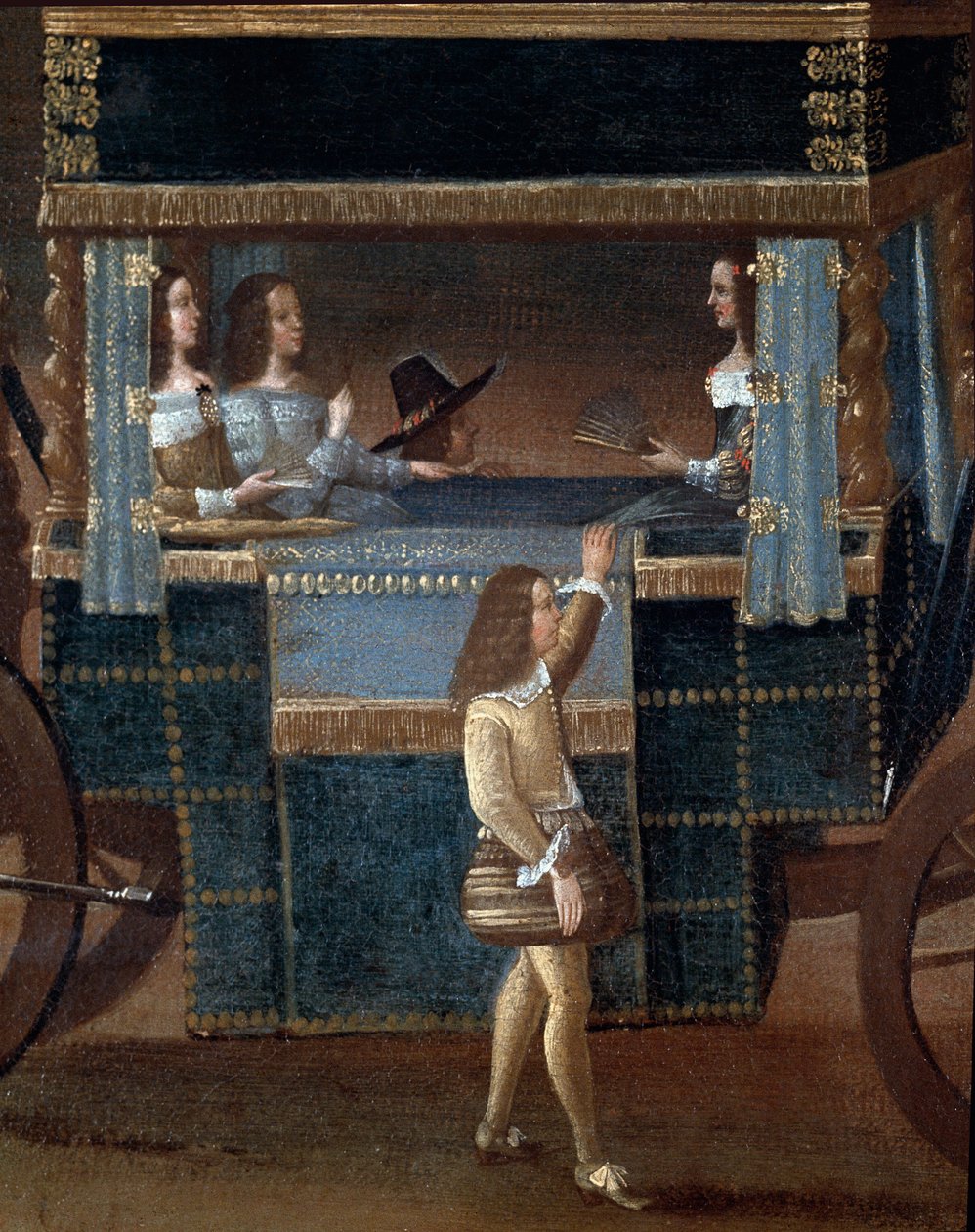 Damas en coche (detalle) (pintura) de Italian School