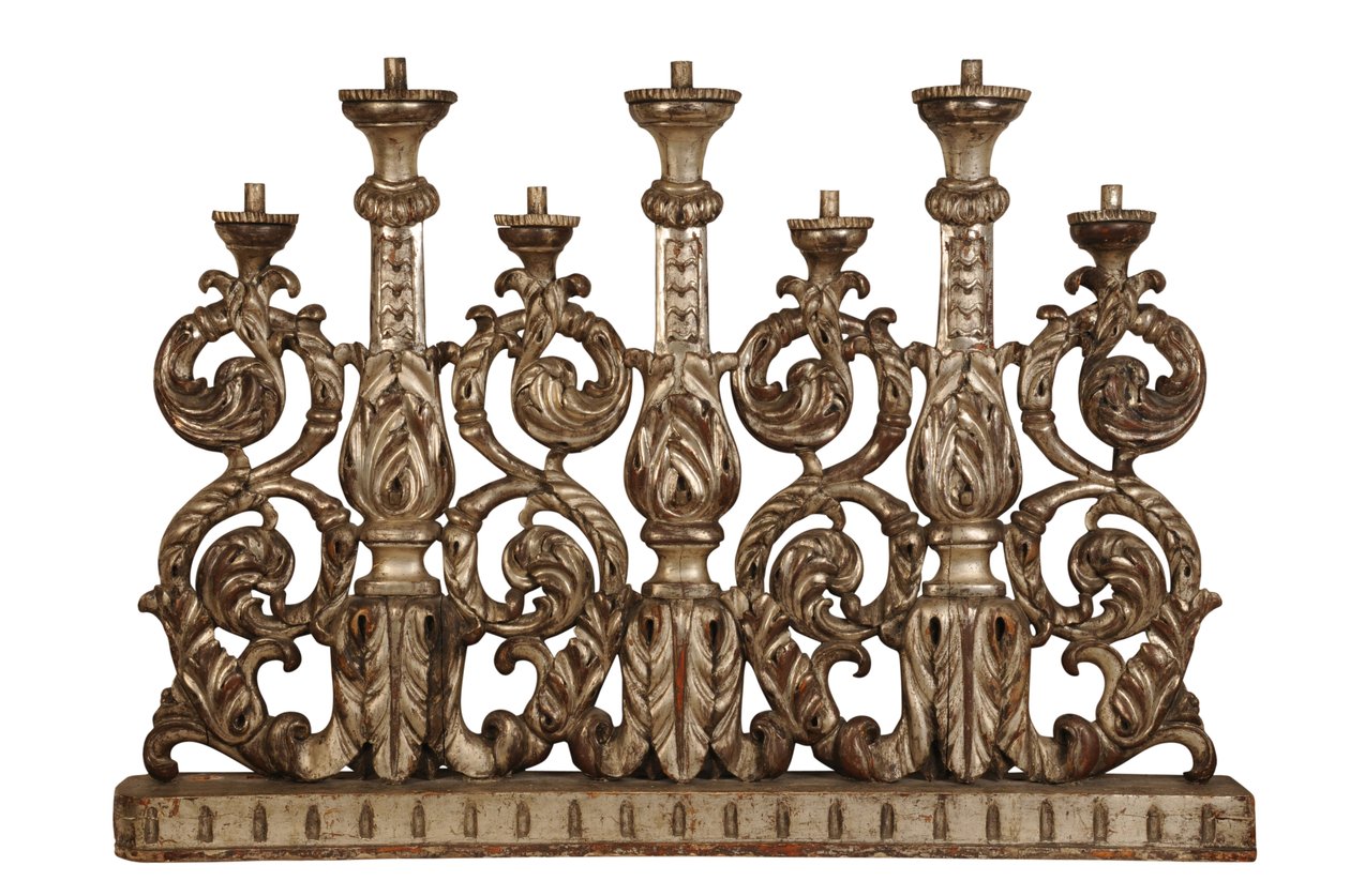 Candelabro de plata dorada a gran escala, c.1800 (plata dorada) de Italian School