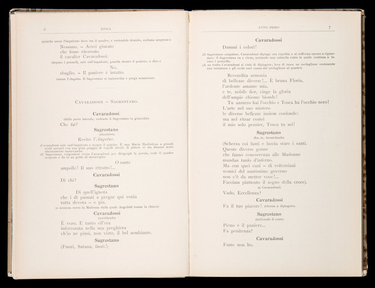 Libreto de La Tosca de Giacomo Puccini, Edición Ricordi, Italia de Italian School