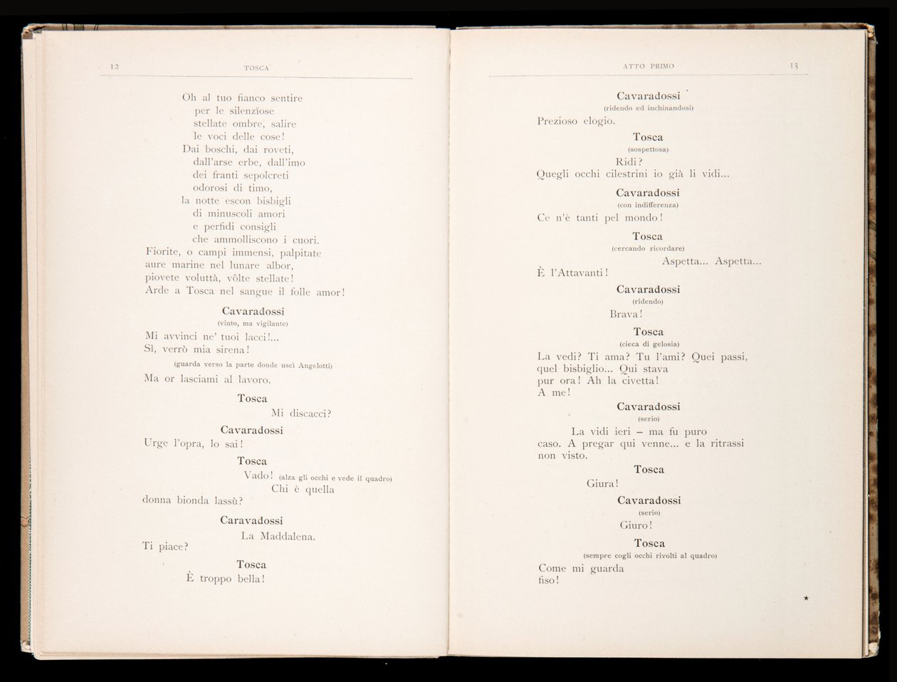 Libreto de La Tosca de Giacomo Puccini, Edición Ricordi, Italia de Italian School