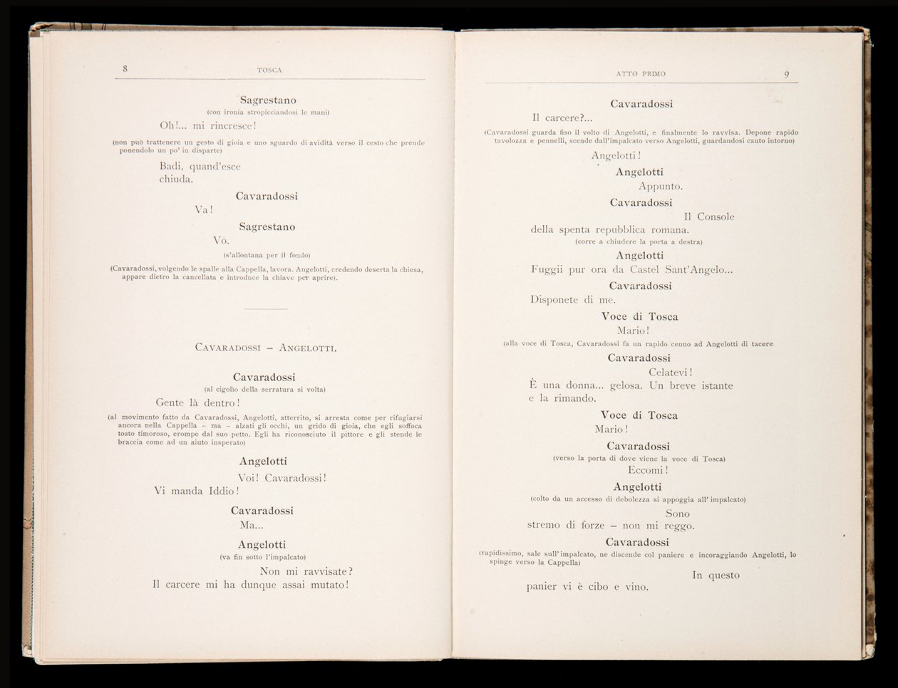Libretto della Tosca de Giacomo Puccini, Edición Ricordi, Italia de Italian School