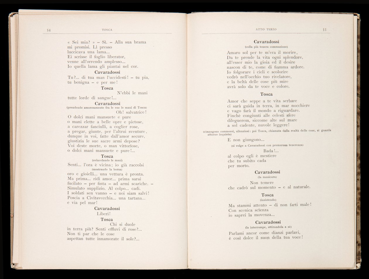 Libreto de Tosca de Giacomo Puccini, Edición Ricordi, Italia de Italian School
