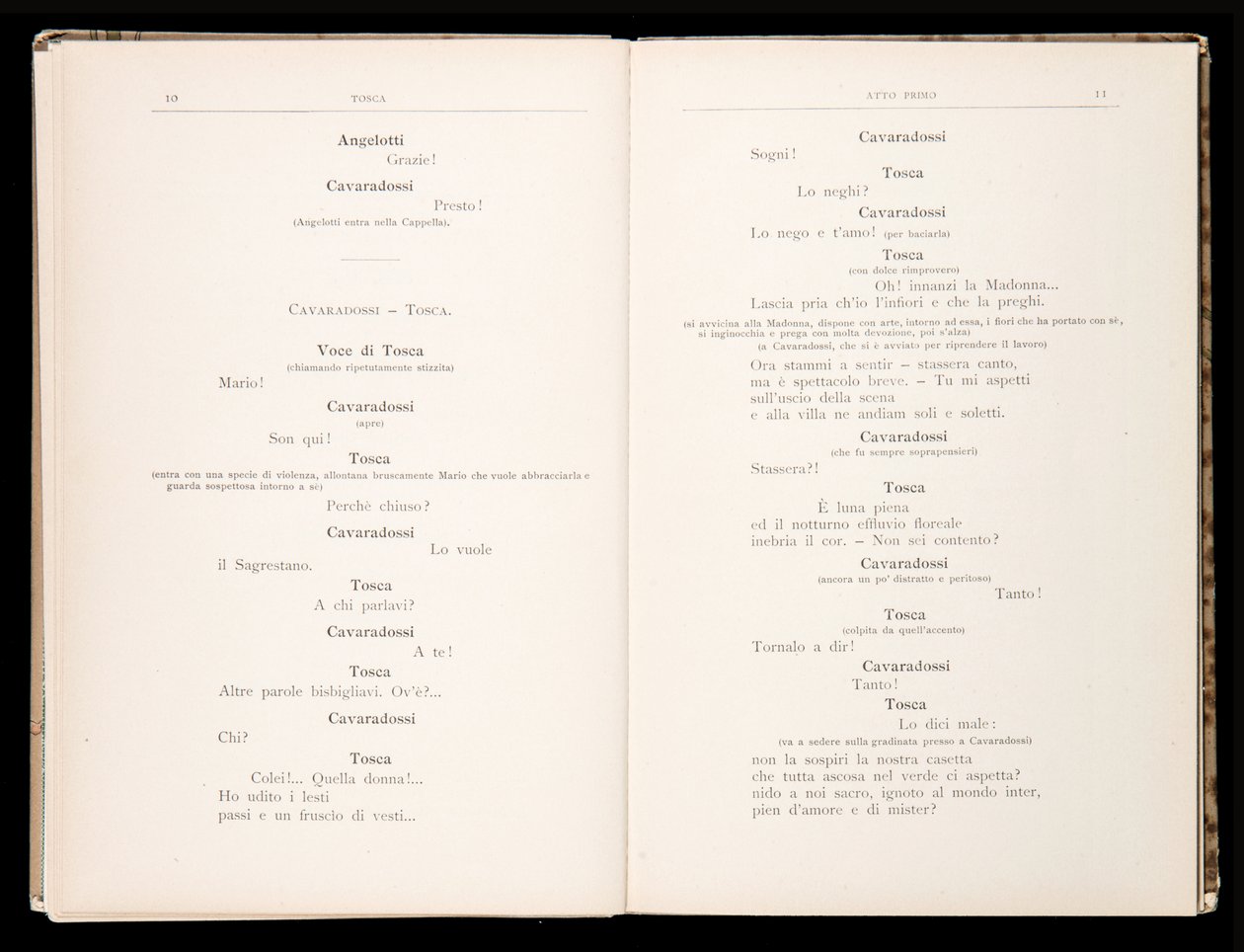 Libreto de Tosca de Giacomo Puccini, Edición Ricordi, Italia de Italian School