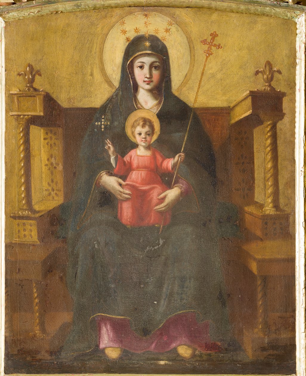 Virgen entronizada con el Niño de Italian School