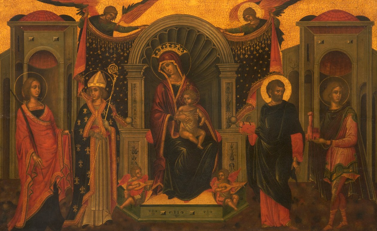 Madonna y Niño con Santos, c.1600 de Italian School