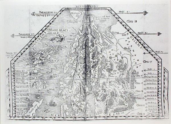 Mapa de Escandinavia, de un atlas de Olaus Magnus de Italian School