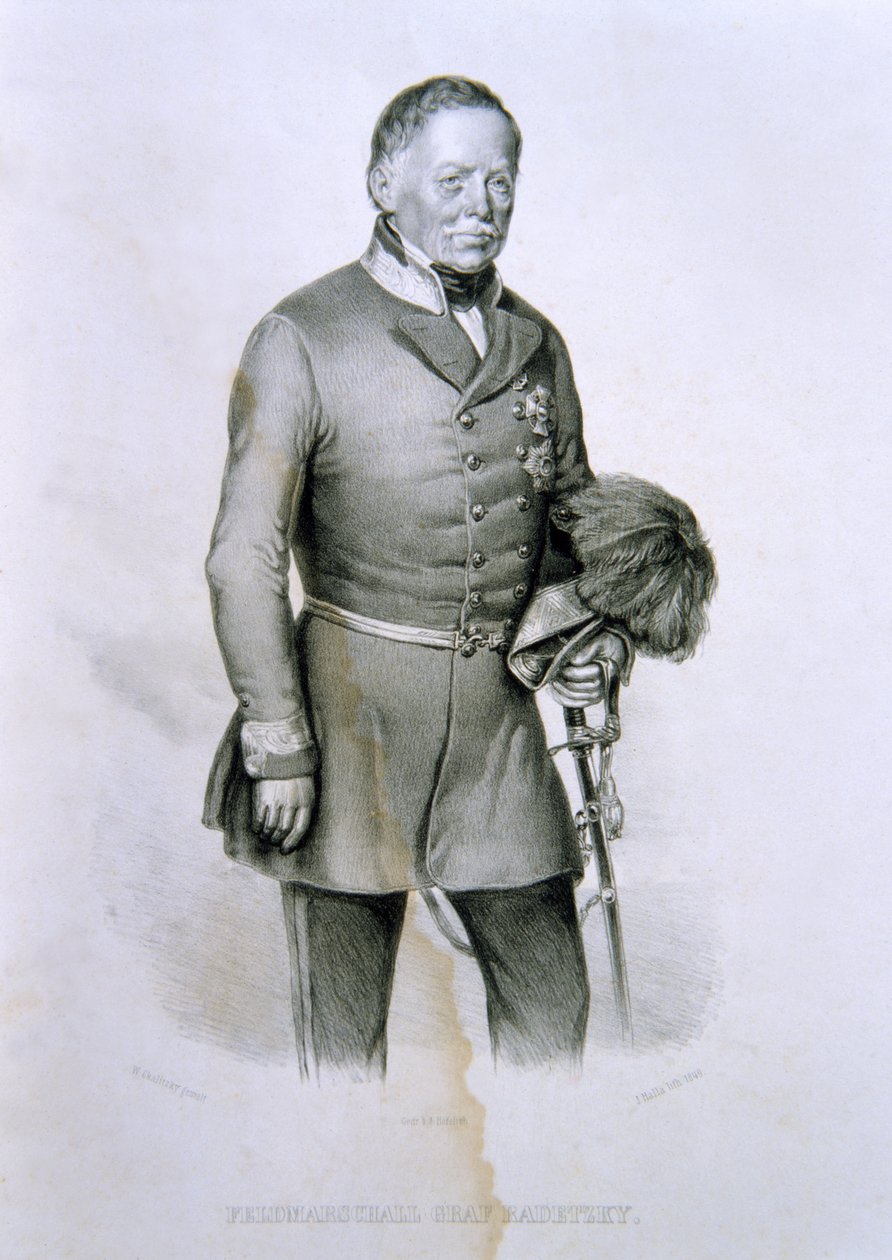 Maresciallo Radetzky Graff, ilustración de La Historia de Italia de Italian School