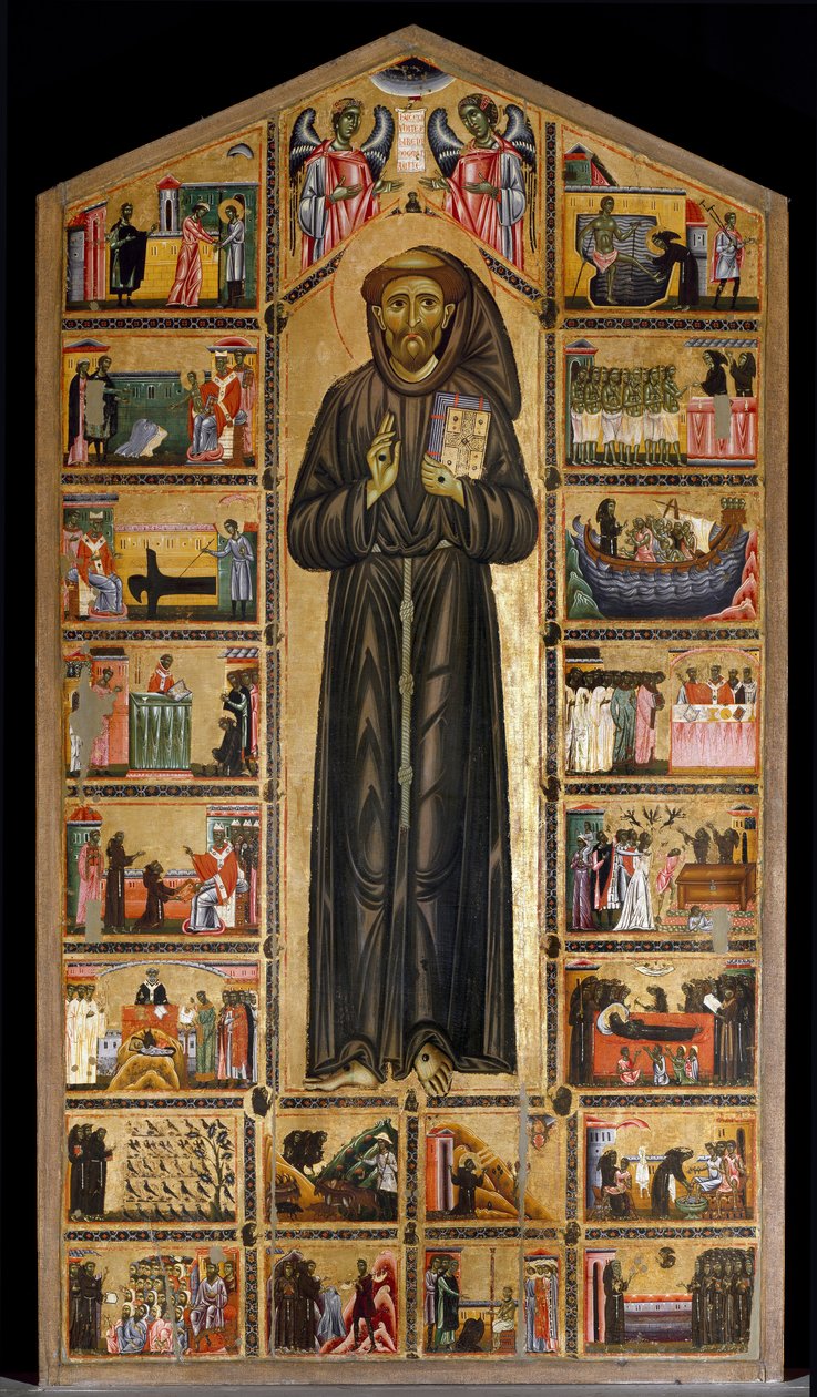 Maestro del San Francesco Bardi. Escuela florentina de la primera mitad del siglo XIII. Retablo de San Francisco de Asís. Escenas de la vida de San Francisco. Capilla Bardi de Italian School