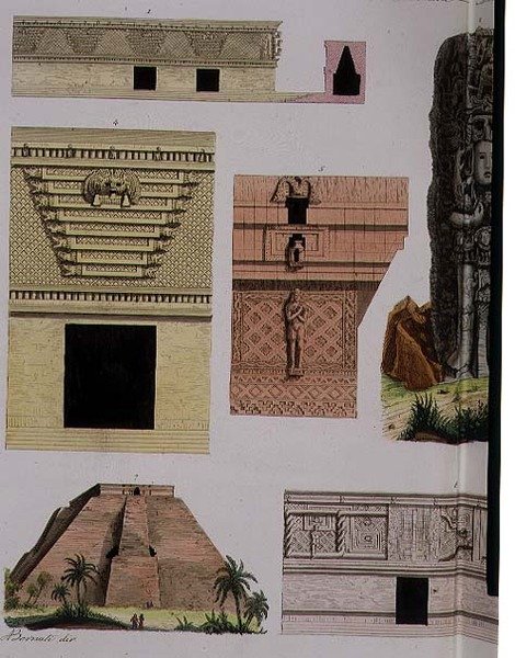 Antigüedades mexicanas, detalles arquitectónicos de la lámina 48 de 