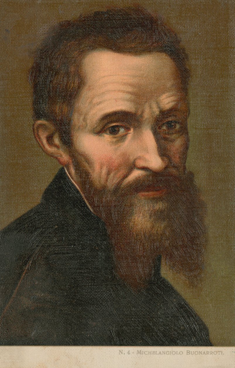Miguel Ángel, artista italiano (cromolito) de Italian School