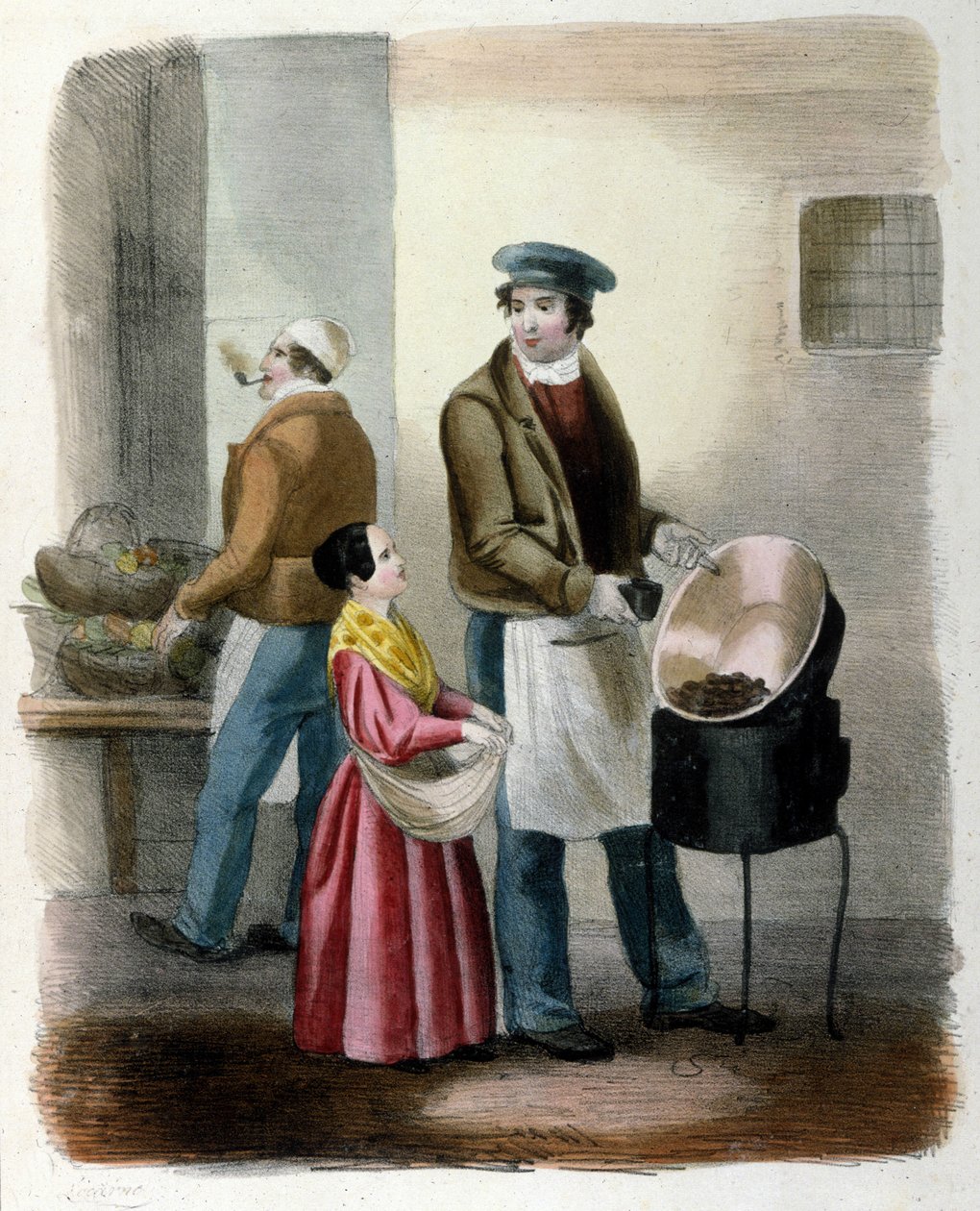Oficio milanés: un vendedor de castañas de Italian School