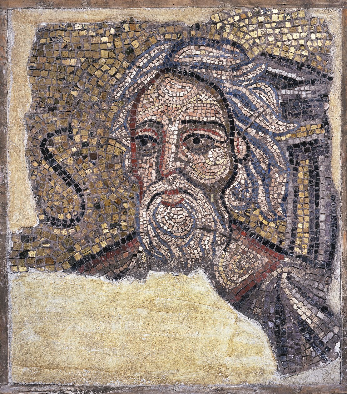 Panel de mosaico con la cabeza de San Andrés de Italian School