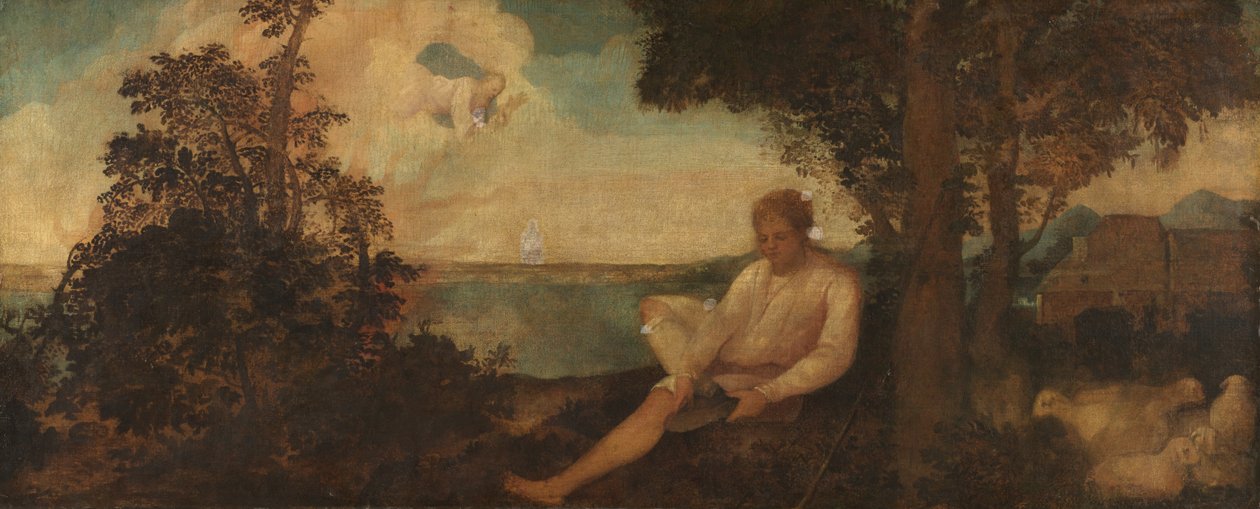 Moisés y la zarza ardiente, c.1500-30 de Italian School