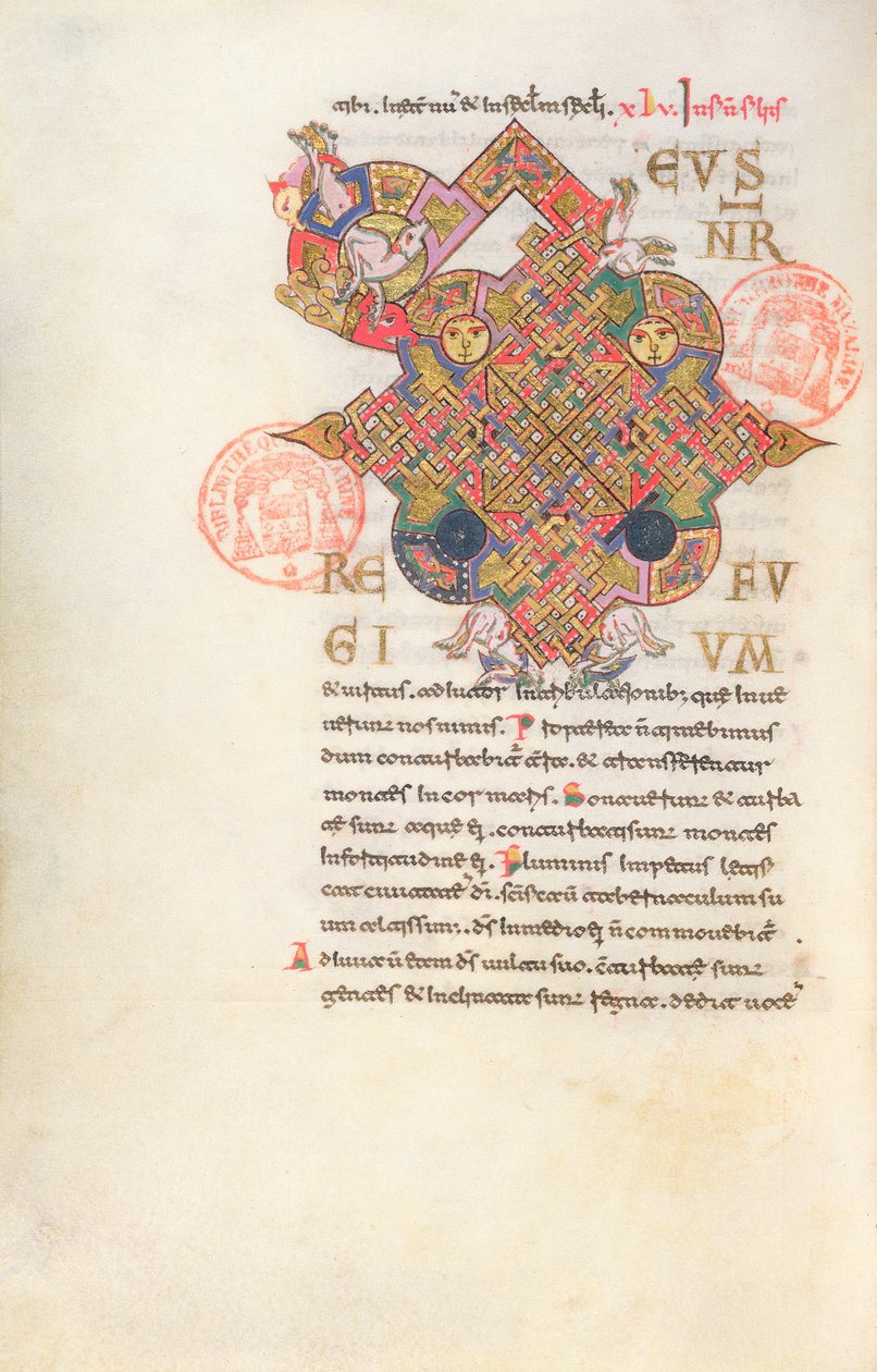 Ms 364 Letra D (Deus) Inicial del Breviario de Monte Cassino de Italian School