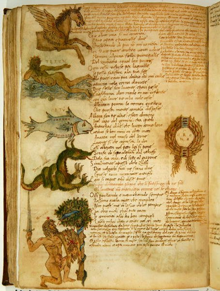 Ms Ital 483 P.4.7 f.159v Constelaciones, del "Dittamondo" de Fazio degli Uberti (vitela) de Italian School